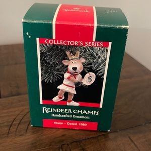 Vintage 1989 Tennis Reindeer Champs Hallmark Ornament